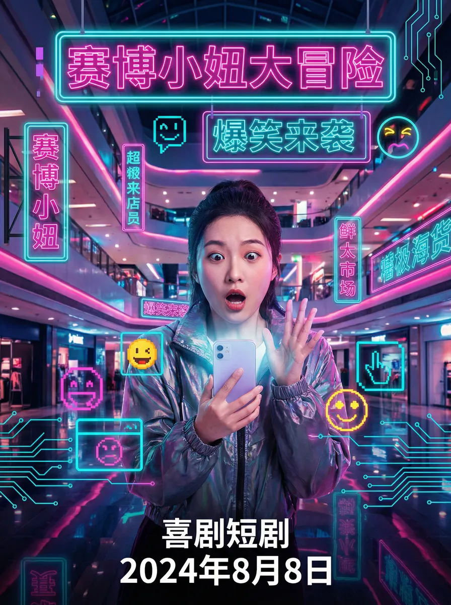 被压到落地玻璃窗前doi 搞笑喜剧短剧 - 赛博小妞大冒险海报